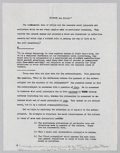 "Science and Ethics,"