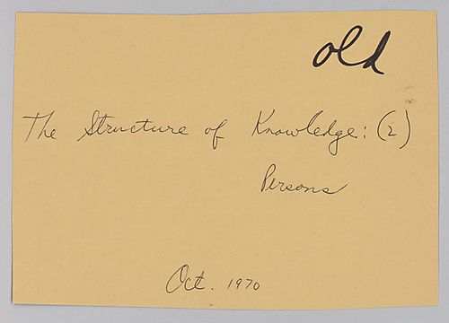 "The Structure of Knowledge,"