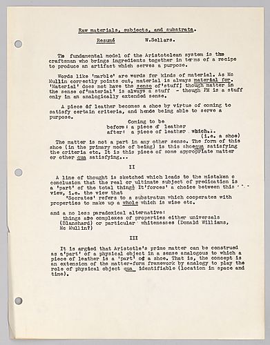 "Substance and Form in Aristotle: An Exploration,"