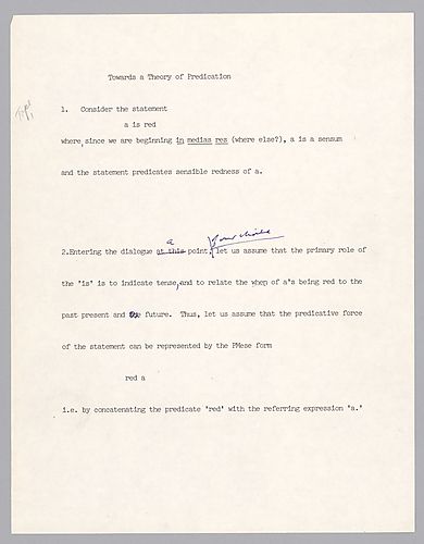 "Towards a Theory of Predication,"