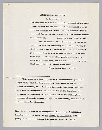 Utilitarianism Revisited (Larger Version of APA Symposium Paper),