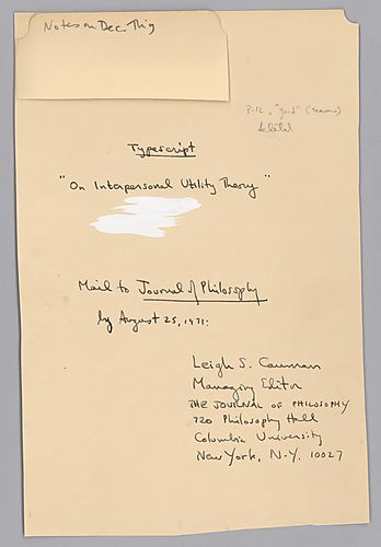 Notes on Decision Theory,
