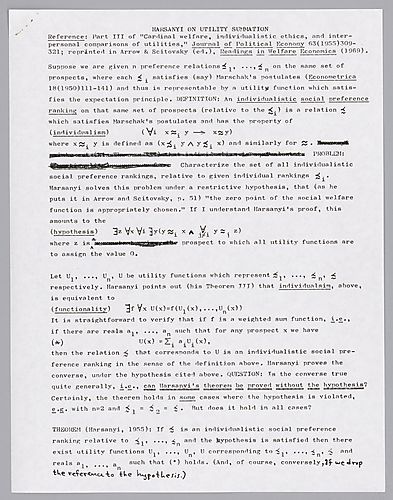 Harsanyi on Utility Summation,