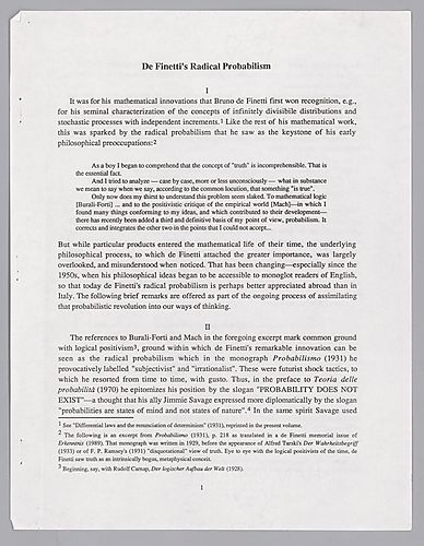 "De Finetti's Radical Probabilism",