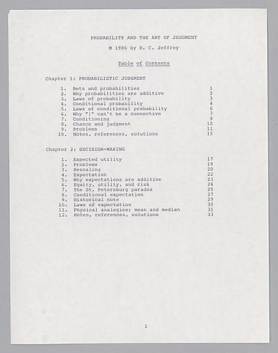 "Probability and the Art of Judgment",