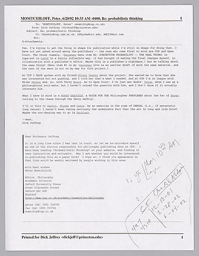 "Probabilistic Thinking", with E-mail to Peter Momtchiloff,