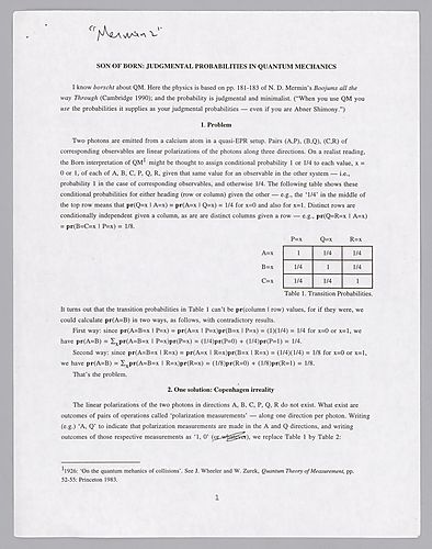 "Son of Born: Judgemental Probabilities in Quantum Mechanics",