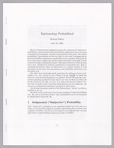 "Epistemology Probabilized",