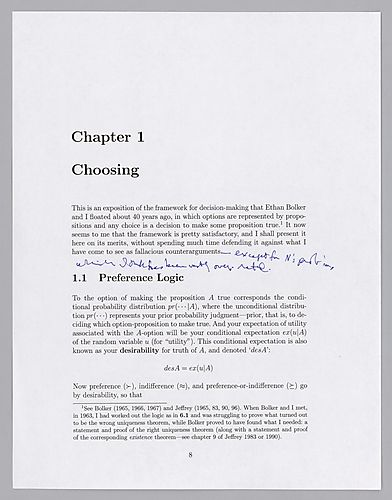 "Choosing", Draft of Chapter 6 of Subjective Probability: The Real Thing.