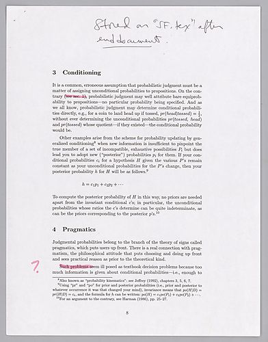"Conditioning", Draft of Chapter 3, Subjective Probability: The Real Thing.