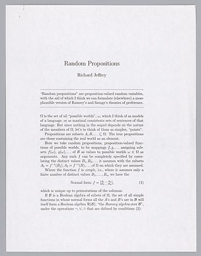 "Random Propositions"