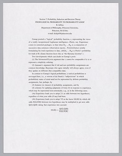 "Probability, Induction, and Decision Theory", Section 7&8
