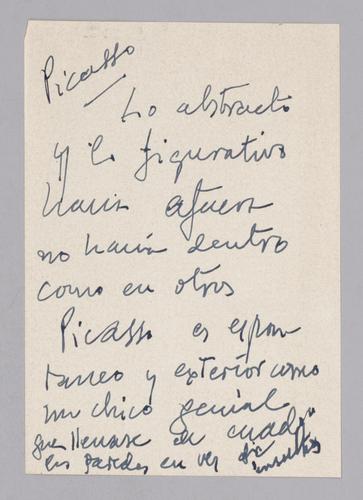Notes and Manuscript on Picasso by Ramón and Some Clippings