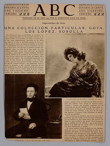 "Una colección particular. Goya, Los López, Sorolla." Article Clipping from ABC