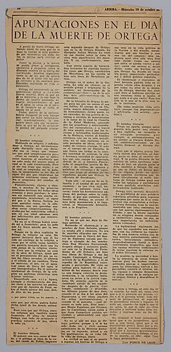 Clippings about Ortega y Gasset, (Unidentified Author)