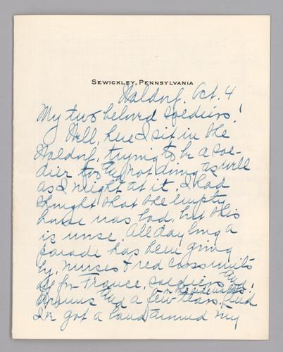 World War I - family correspondence
