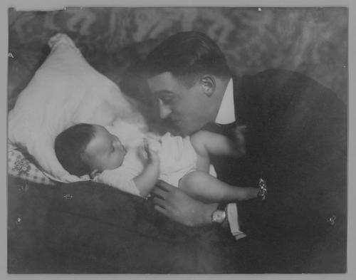 Stanley M. Rinehart, Jr. with son George Herbert Doran Rinehart as a baby