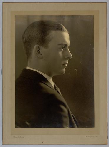 Portrait of unidentified Rinehart son as a young man