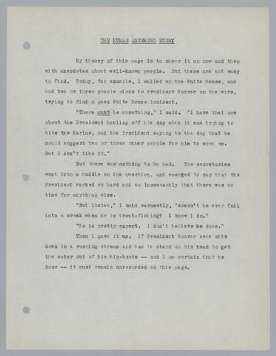 "Thoughts" column [Manuscripts and Notes]