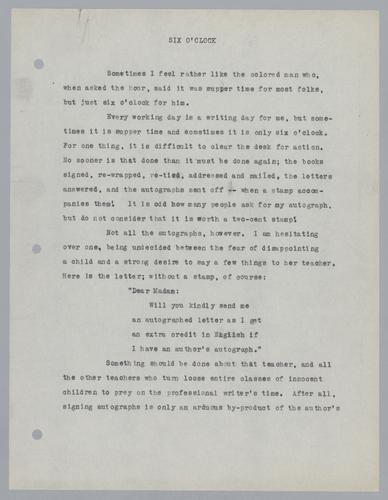 "Thoughts" column [Manuscripts and Notes]
