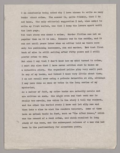Material related to planned television program about Mary Roberts Rinehart