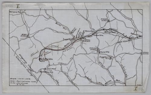 Plan showing Montour Railroad from North Star Station to Stewart Station