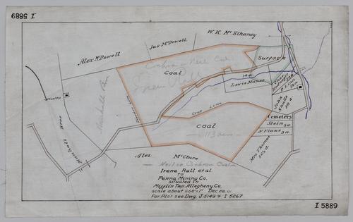 Plan showing conveyance from Irene Rall et al. to Pennsylvania Mining Co.