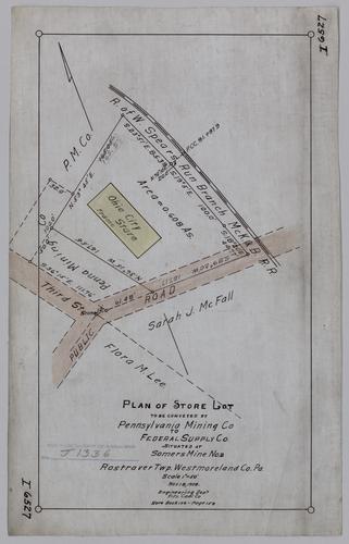 Plan of store lot to be conveyed by Pennsylvania Mining Co. to Federal Supply Co. at Somers No. 2 Mine