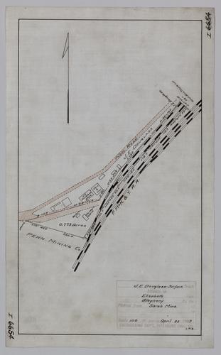 Plan showing the J. E. Douglass surface tract at Sarah Mine