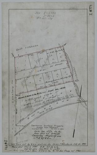 Plan showing Germania Mine surface property