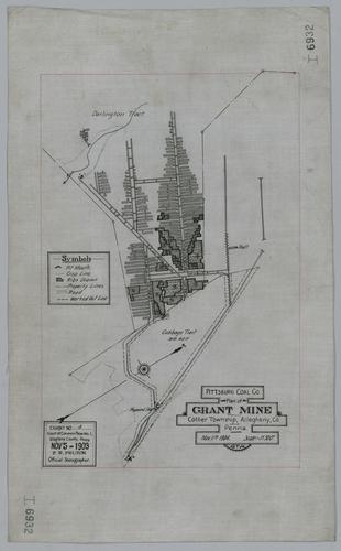 Exhibit 4 for the Court of Common Pleas No. 1, Allegheny County, Pennsylvania showing plan of Grant Mine