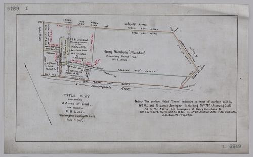 Title plot concerning three acres of coal now vested in P. B. Luce