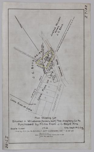 Plan showing land purchased by Pittsburgh Coal Co. from J. C. Boyd heirs