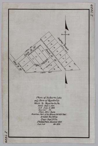Plan of Auburn lots adjacent to the borough of Fayette City