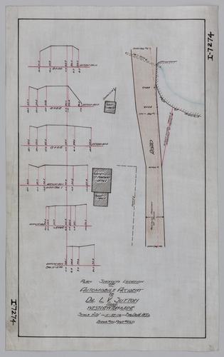 Plan showing location of automobile accident to Dr. L. V. Sutton near West Newton Mine