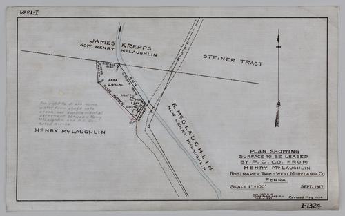 Plan showing surface to be leased by Pittsburgh Coal Co. from Henry McLaughlin