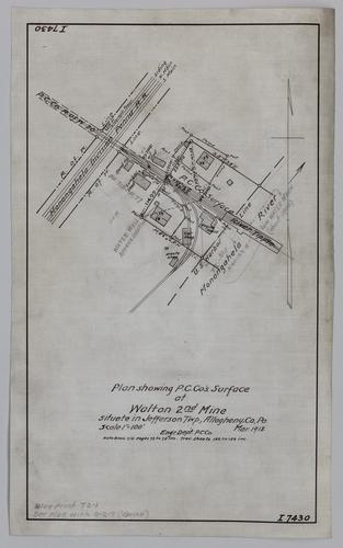 Plan showing Pittsburgh Coal Co.'s surface at Walton 2nd Pool Mine
