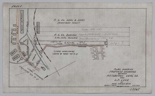 Plan showing proposed exchange between Pittsburgh Coal Co. and D. P. Luce at Wick Haven Mine