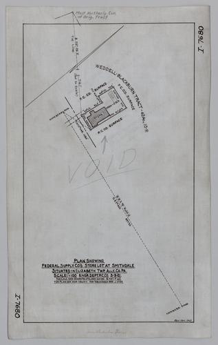 Plan showing Federal Supply Co.'s store lot at Smithdale
