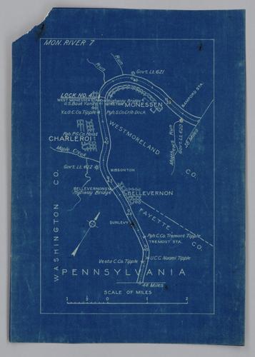 Plan showing section of Monongahela River