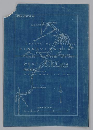 Plan showing section of Monongahela River