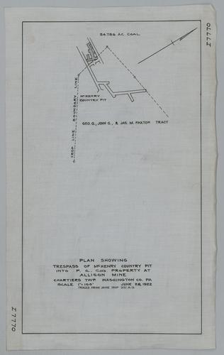Plan showing trespass of McHenry country pit into Pittsburgh Coal Co.'s property at Allison Mine