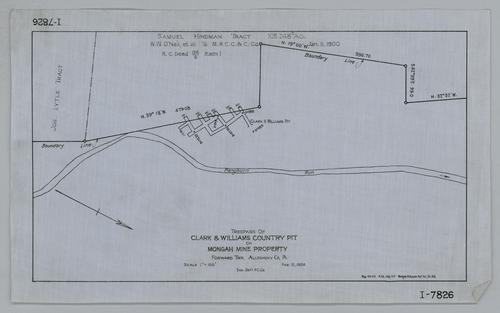 Plan showing trespass of Clark and Williams country pit on Mongah Mine property