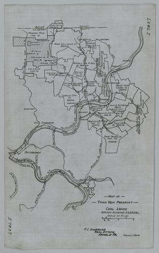 Map of Thick Vein Freeport coal lands