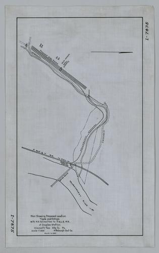 Plan showing proposed location of tipple and sidings with railroad connection to Pittsburgh & Lake Erie Railroad at Douglas Station