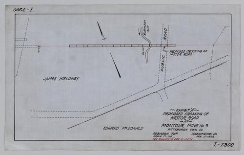 Exhibit A: proposed crossing of motor road at Montour No. 9 Mine