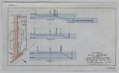 Plan showing fan lot at Harrison Mine in relation to street now being constructed