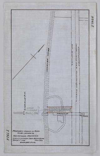 Plan showing property to be leased to National Mining Co. at Star Mine