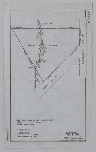 Plan showing property of Alex Solanik