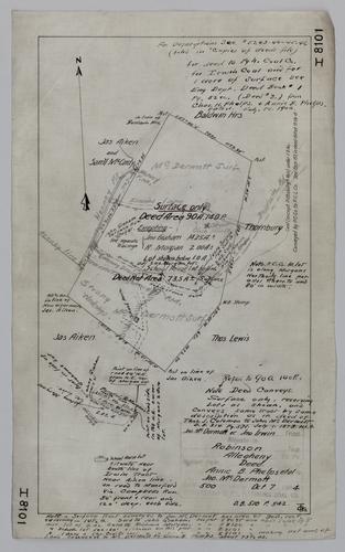 Plan showing John McDermott or John Irwin tract